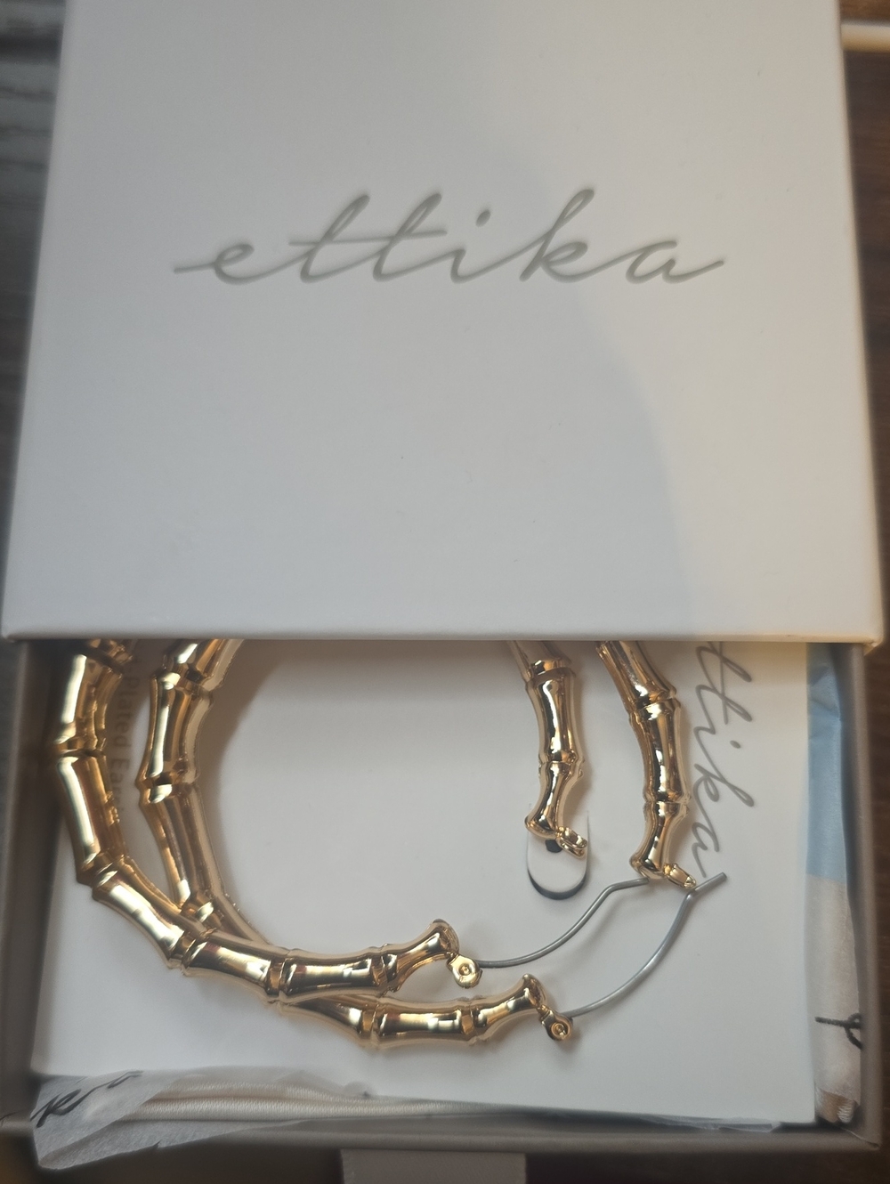 Large 18 Gold Plated Bamboo Hoops